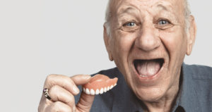 Senior dental patient with dentures